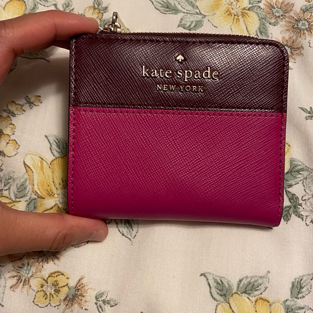 Kate Spade Pink and Brown Leather Wallet
